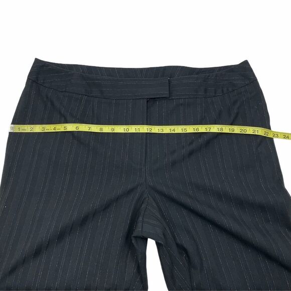 Peter Nygard Black Pinstripe Wide Leg Trousers 16 - Picture 3 of 9